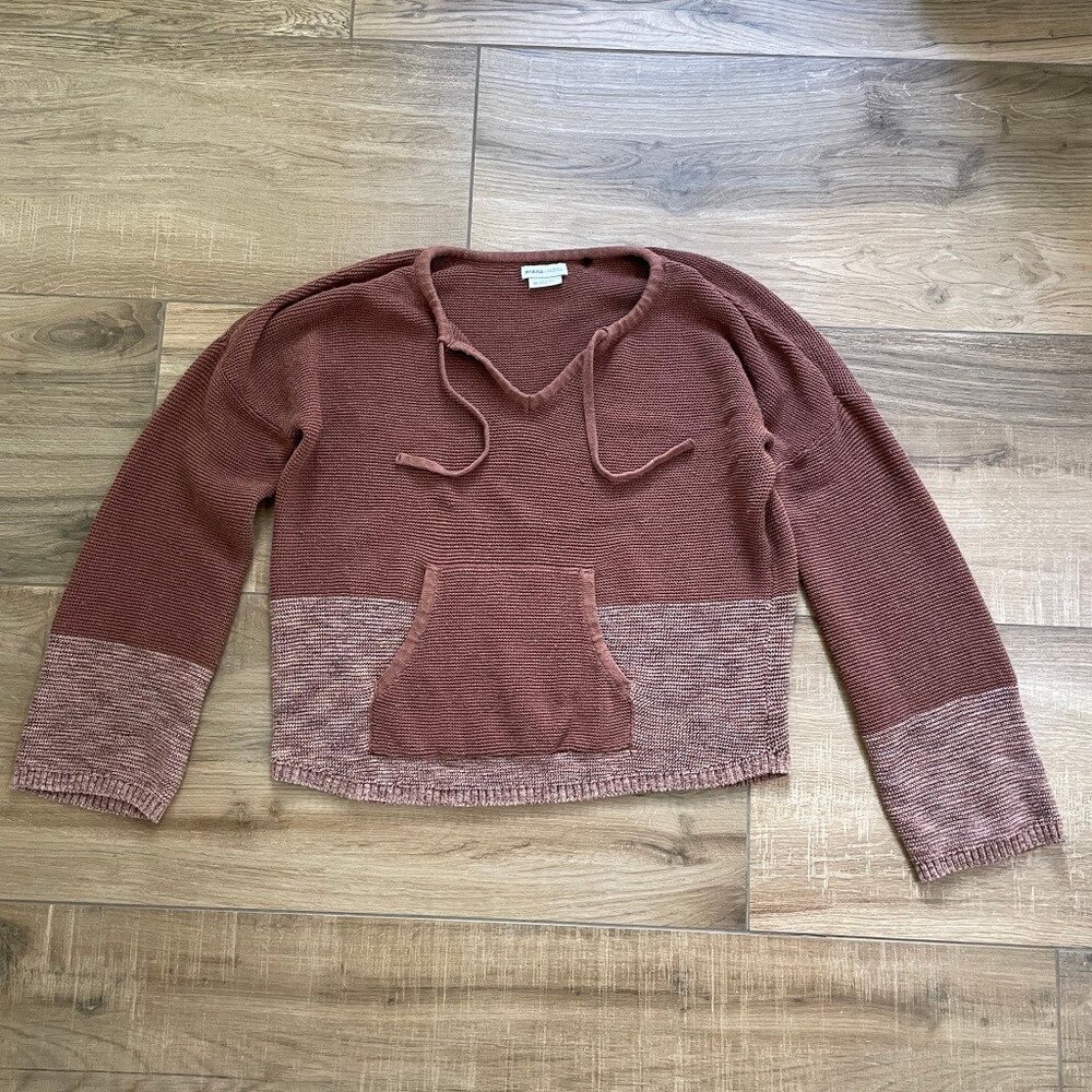 Prana Sweater Womens Medium Dusty Rose Oversize Pouch Pocket Pullover